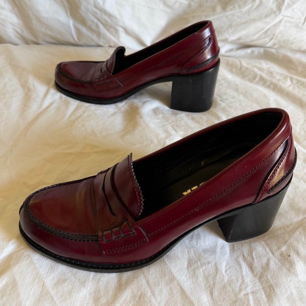 Jil Sander Burgundy/oxblood Leather Loafers size 37 - Picture 7 of 14
